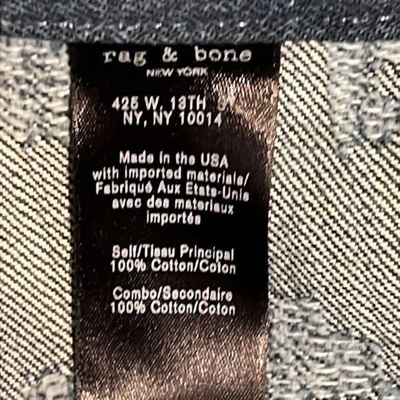 Rag & Bone Marina Textured Blue Indigo‎ Wrap Denim Mini Skirt Size 6 - Picture 13 of 13